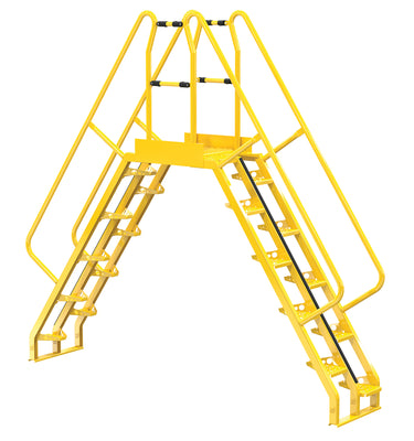 Alternating 10 Step Cross-Over Ladder w/ 56 Degree Step Angle & 20